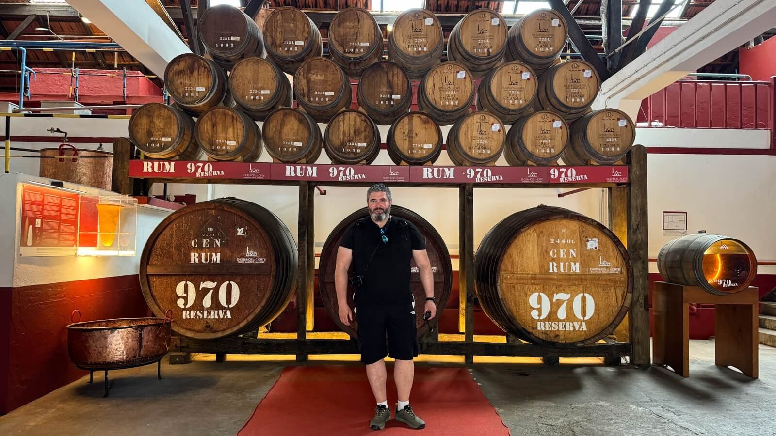Sean at Engenhos do Norte rum distillery in Porto da Cruz Madeira