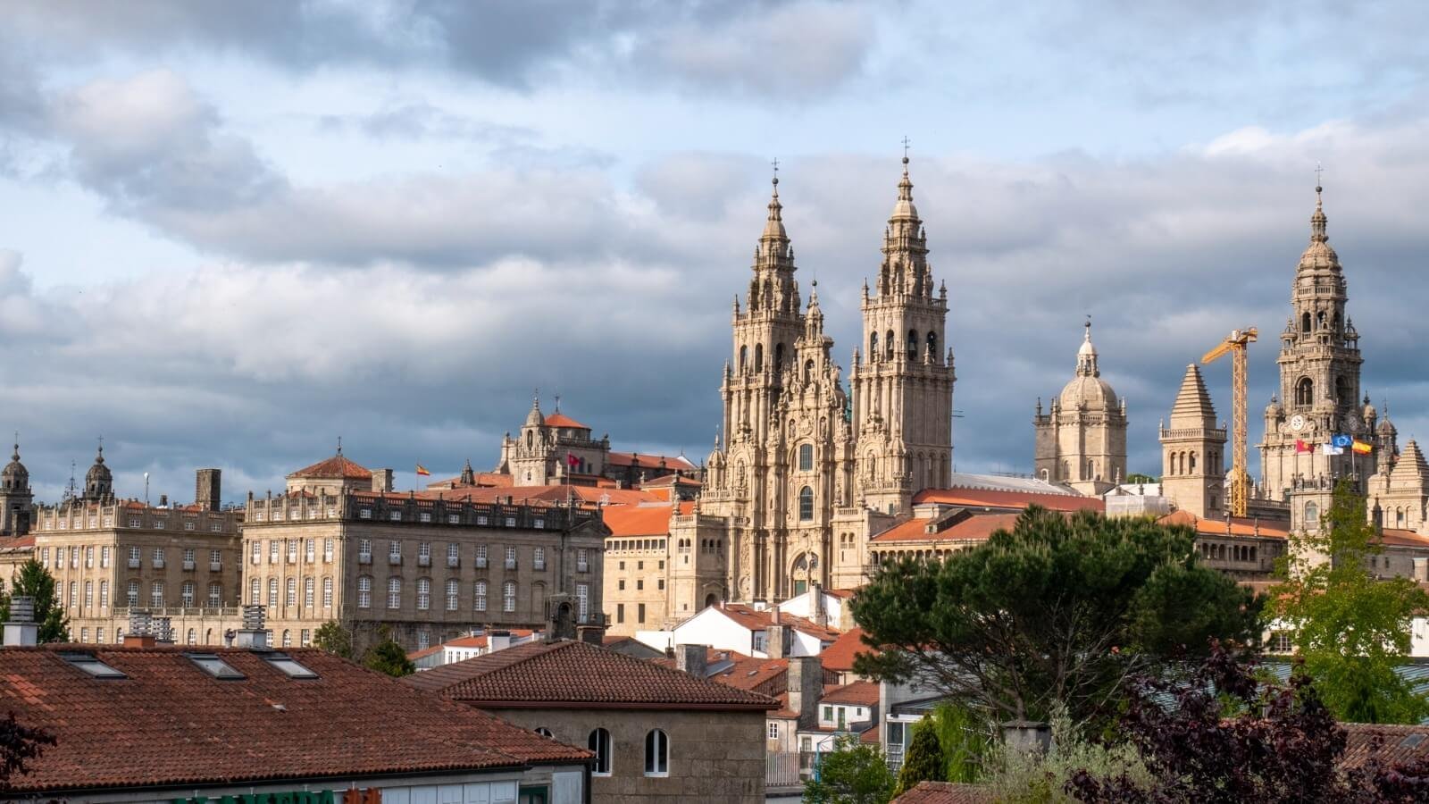 Cycling Coastal Albariño Wine Country: Portugal to Santiago de Compostela - Santiago de Compostela cathedral skyline Galicia Spain